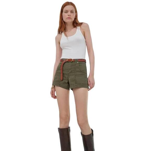 FRAME Clean Utility Shorts Washed Winter Moss ARMY Green Size US 4 27 NEW /NWT - Picture 1 of 5